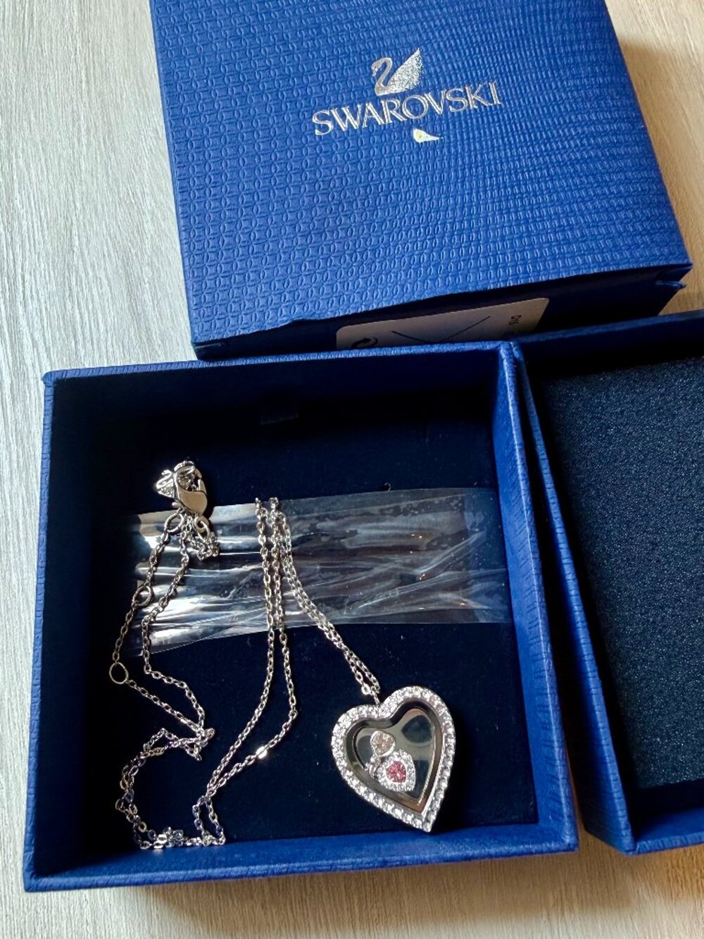 Swarovski 5060673 Women's Necklace Treasure Heart Locket Rhodium-Plated Crystal
